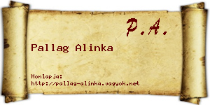 Pallag Alinka névjegykártya